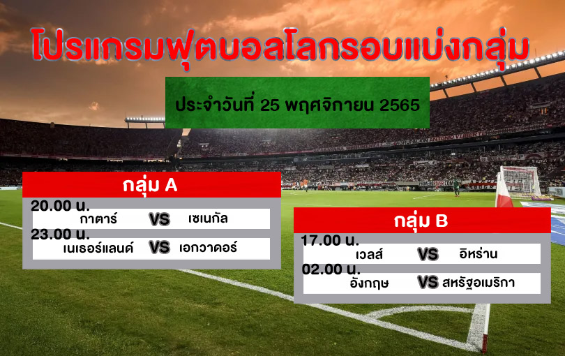 โปรแกรมฟุตบอลโลก 2022 ตารางการแข่งขัน