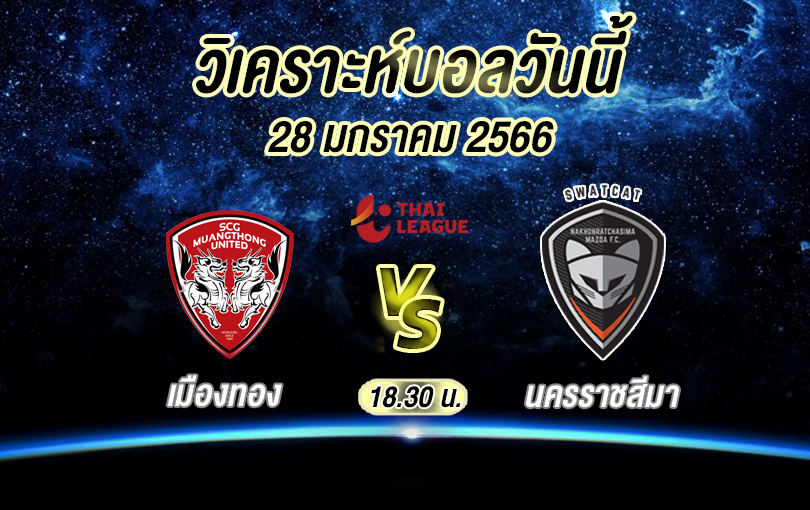 วิเคราะห์บอล ไทยลีก เมืองทอง ยูไนเต็ด vs นครราชสีมา 2022/23